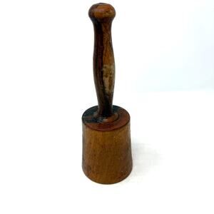 Vintage Wooden Kitchen Masher Tamper Primitive Rustic Tool